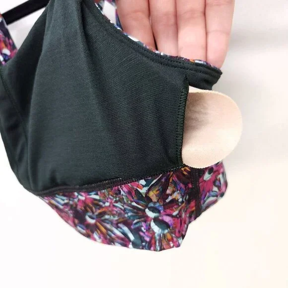 Lululemon Energy Longline Bra Medium Support Size 2 Floral Electric Strappy Back - Picture 9 of 15